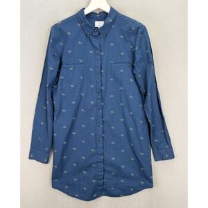 Alternative Apparel‎ Women's Sz M Bicycle Prints Button Front Tunic Shirt Dress